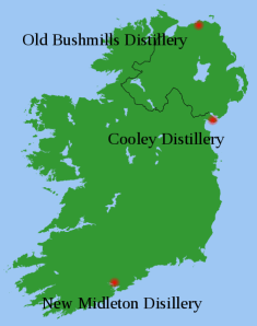 Irish whiskey map